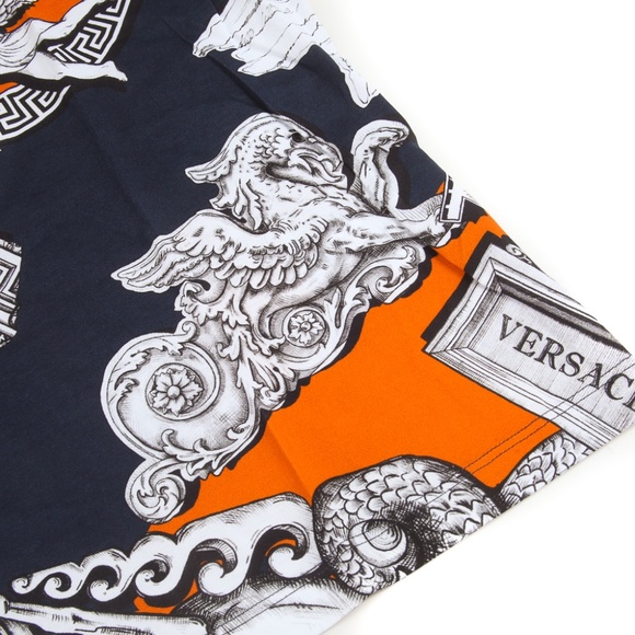 Versace NWT $695 Blue & Orange w/ White Medusa Tee - Picture 7 of 10